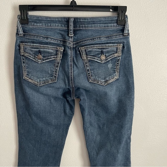 Silver Jeans women’s blue size 28 Suki Mid Slim Boot flap pockets - Picture 3 of 11